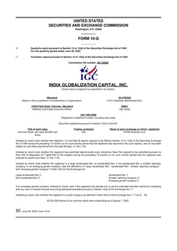 Thumbnail 	IGC Pharma 10-Q Quarterly Report FY2023 