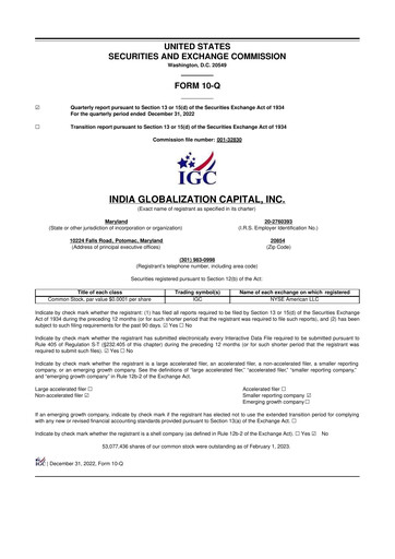 Thumbnail 	IGC Pharma 10-Q Quarterly Report FY2023 