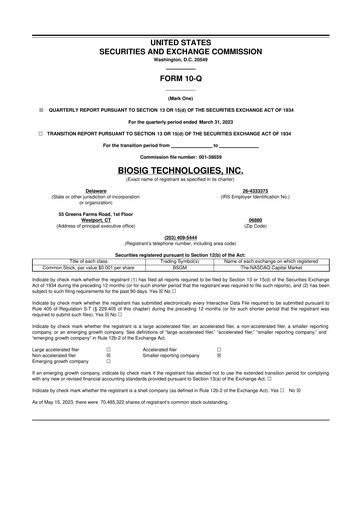 Thumbnail BioSig Technologies
 10-Q Quarterly Report FY2023 