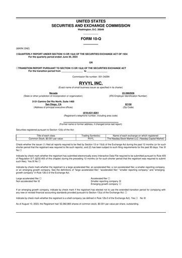 Vorschaubild Ryvyl Inc. 10-Q Quartalsbericht 2023 