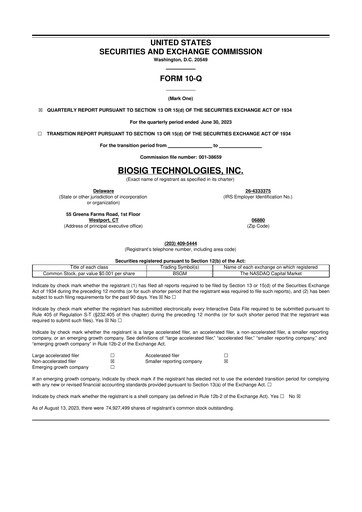 Thumbnail BioSig Technologies
 10-Q Quarterly Report FY2023 