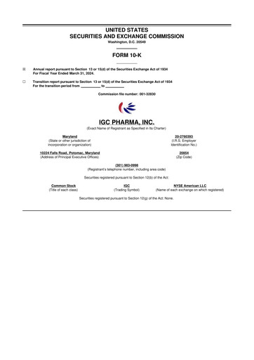 Thumbnail 	IGC Pharma 10-K Annual Report 2024