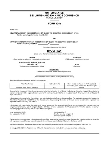 Vorschaubild Ryvyl Inc. 10-Q Quartalsbericht 2024 
