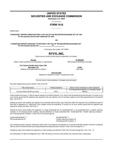 Vorschaubild Ryvyl Inc. 10-Q Quartalsbericht 2024 