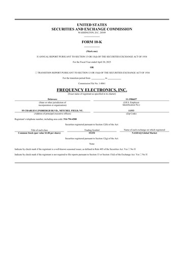 Thumbnail Frequency Electronics 10-K Annual Report 2025