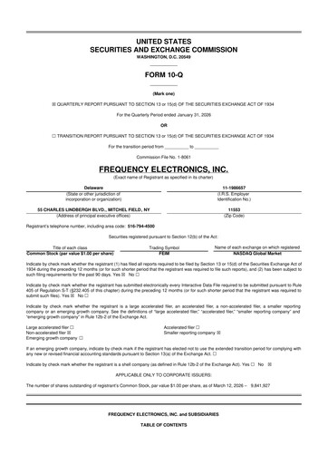 Thumbnail Frequency Electronics 10-Q Quarterly Report FY2026 