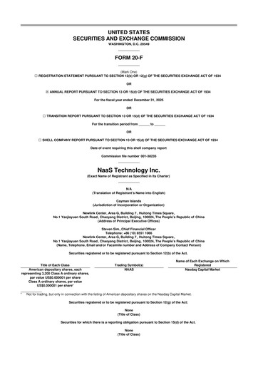 Thumbnail NaaS Technology 20-F Annual Report 