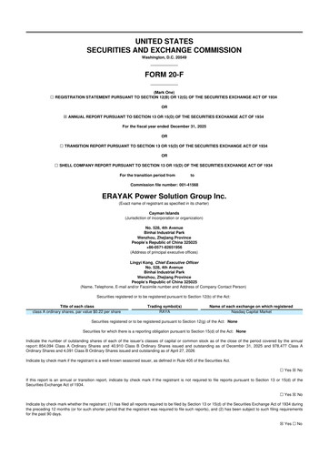 Thumbnail Erayak Power Solution 20-F Annual Report 2025
