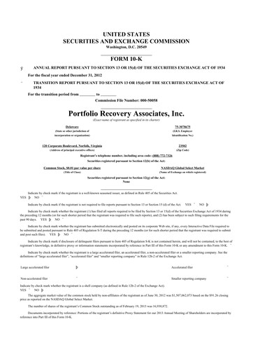 Vorschaubild PRA Group
 10-K Jahresbericht 2012