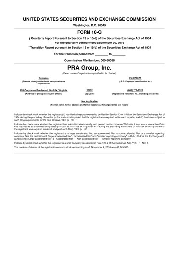 Thumbnail PRA Group
 10-Q Quarterly Report FY2016 