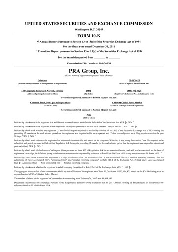 Vorschaubild PRA Group
 10-K Jahresbericht 2016