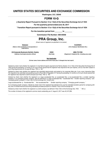 Thumbnail PRA Group
 10-Q Quarterly Report FY2017 