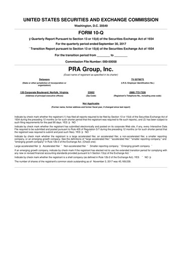 Thumbnail PRA Group
 10-Q Quarterly Report FY2017 
