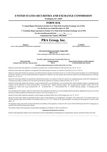 Vorschaubild PRA Group
 10-K Jahresbericht 2021