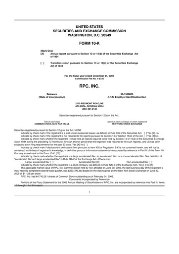 Thumbnail RPC, Inc. 10-K Annual Report 