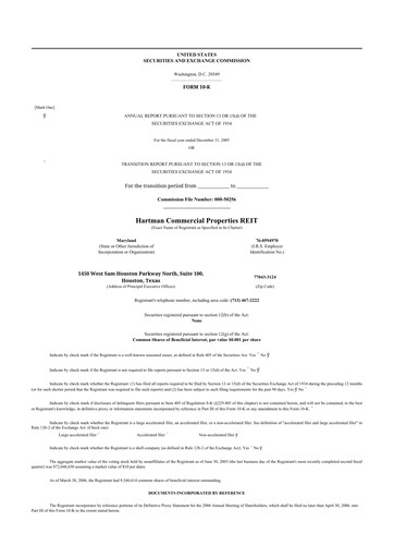 Thumbnail Whitestone REIT 10-K Annual Report 