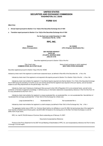 Thumbnail RPC, Inc. 10-K Annual Report 