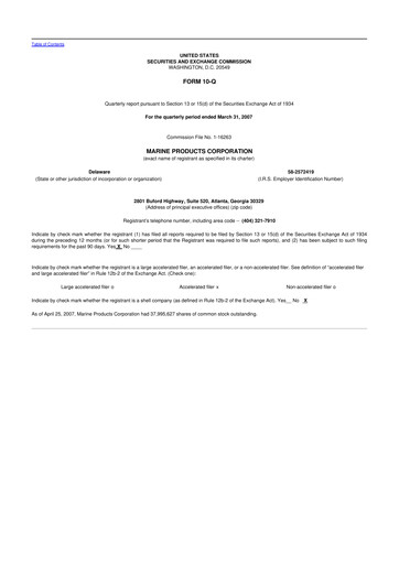 Miniature Marine Products Corporation 10-Q Rapport trimestriel  