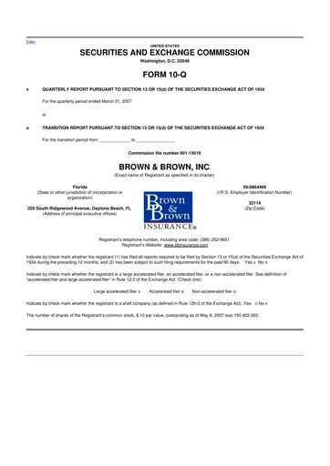 Thumbnail Brown & Brown
 10-Q Quarterly Report FY 