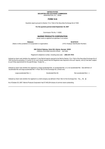 Miniature Marine Products Corporation 10-Q Rapport trimestriel  