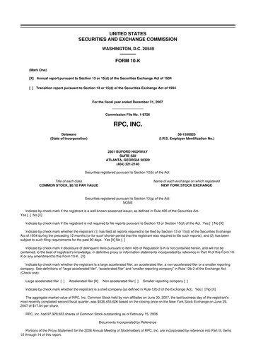 Thumbnail RPC, Inc. 10-K Annual Report 