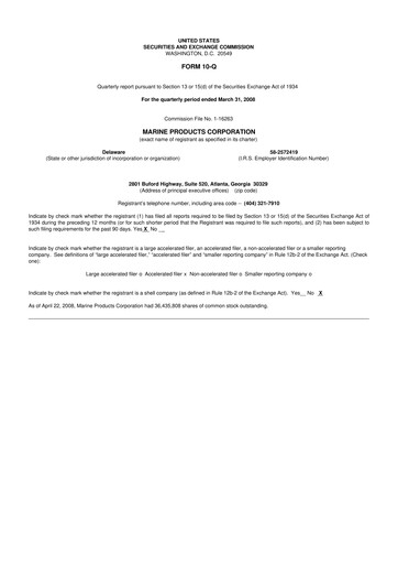 Miniature Marine Products Corporation 10-Q Rapport trimestriel  