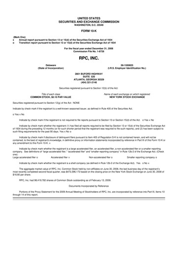 Thumbnail RPC, Inc. 10-K Annual Report 