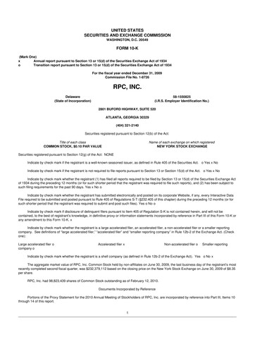 Thumbnail RPC, Inc. 10-K Annual Report 