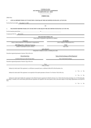 Thumbnail Miller Industries 10-K Annual Report 