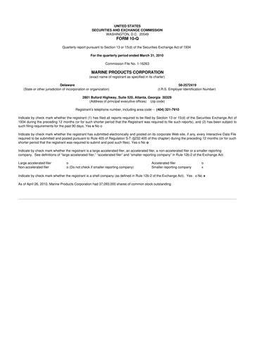 Miniature Marine Products Corporation 10-Q Rapport trimestriel  