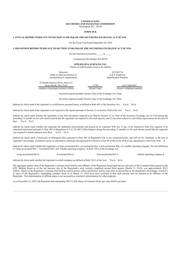 Thumbnail Applied DNA Sciences
 10-K Annual Report 
