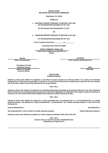 Vorschaubild United Community Bank 10-Q Quartalsbericht  