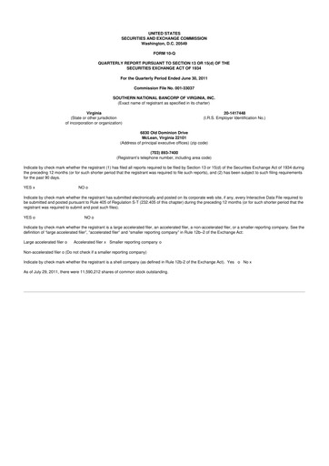 Vorschaubild Primis Financial 10-Q Quartalsbericht 2011 
