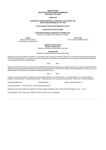 Vorschaubild Primis Financial 10-Q Quartalsbericht 2011 