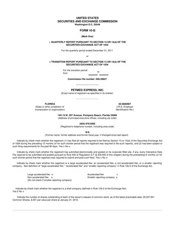 Thumbnail PetMed Express
 10-Q Quarterly Report FY2011 