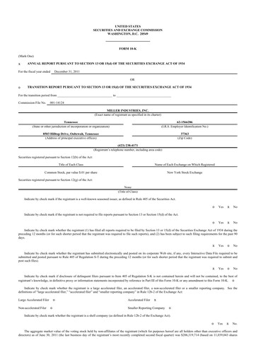 Thumbnail Miller Industries 10-K Annual Report 2011