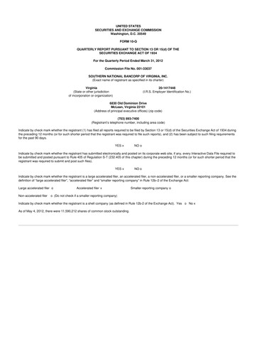 Vorschaubild Primis Financial 10-Q Quartalsbericht 2012 