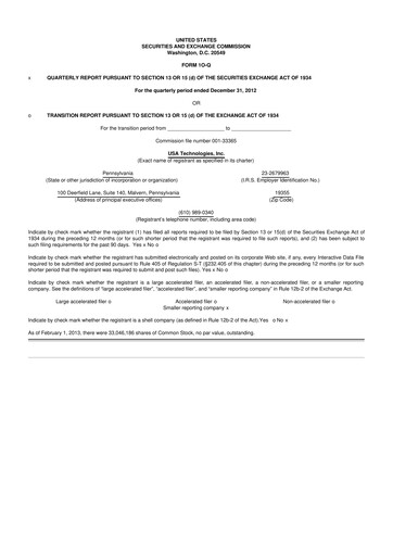 Thumbnail Cantaloupe 10-Q Quarterly Report FY2013 