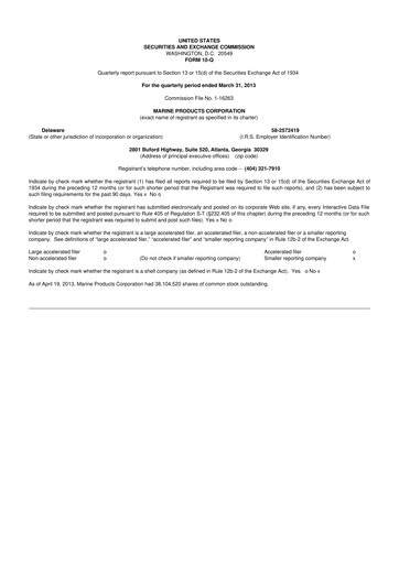 Miniature Marine Products Corporation 10-Q Rapport trimestriel  