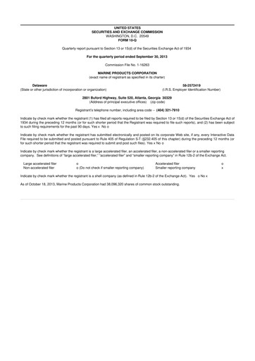 Miniature Marine Products Corporation 10-Q Rapport trimestriel  