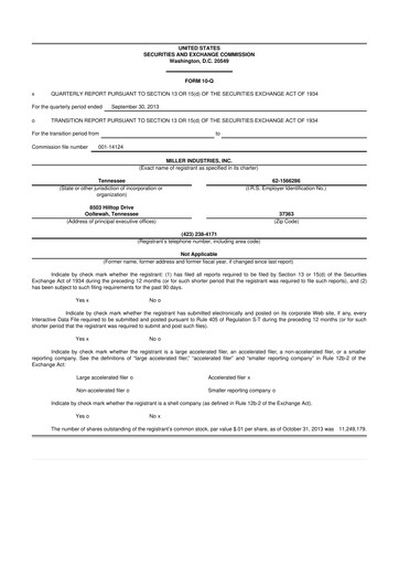 Thumbnail Miller Industries 10-Q Quarterly Report FY2013 