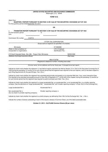 Thumbnail Otter Tail 10-Q Quarterly Report FY2013 