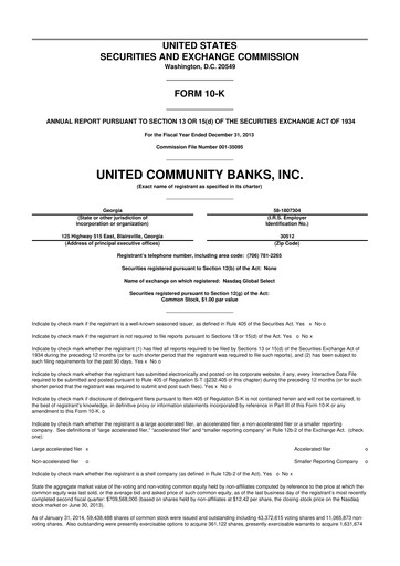 Vorschaubild United Community Bank 10-K Jahresbericht 