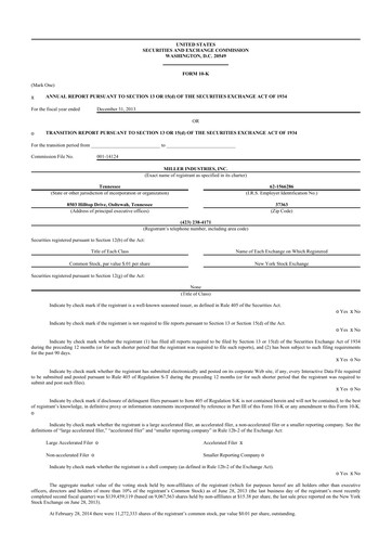 Thumbnail Miller Industries 10-K Annual Report 2013