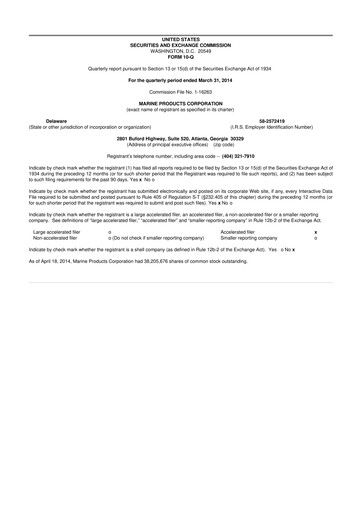 Miniature Marine Products Corporation 10-Q Rapport trimestriel  