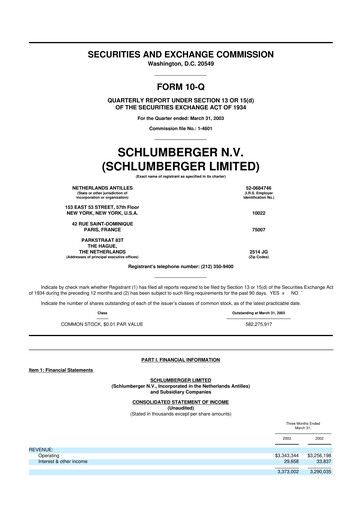 Vorschaubild SLB (Schlumberger) 10-Q Quartalsbericht  