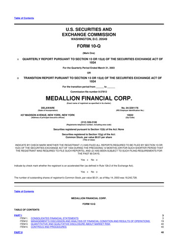 Thumbnail Medallion Financial Corp. 10-Q Quarterly Report FY 