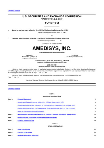 Thumbnail Amedisys 10-Q Quarterly Report FY 