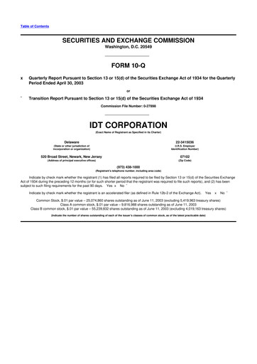 Thumbnail IDT Corporation
 10-Q Quarterly Report FY 