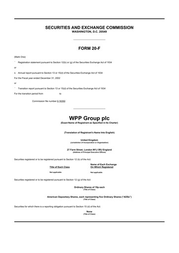 Thumbnail WPP 20-F Annual Report 